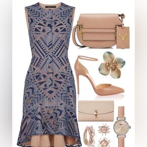 BCBG blue lace dress